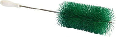 PRO-SOURCE - 1" Bristle Length, Plastic Food Service Brush - 6-1/2" Long x 2" Wide Head, 21" OAL, Green, Wire Block - Best Tool & Supply