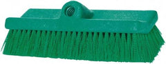 PRO-SOURCE - 1-3/4" Bristle Length, Polypropylene Food Service Brush - 10" Long x 5" Wide Head, 20" OAL, Long Handle, Green, Foam Block - Best Tool & Supply