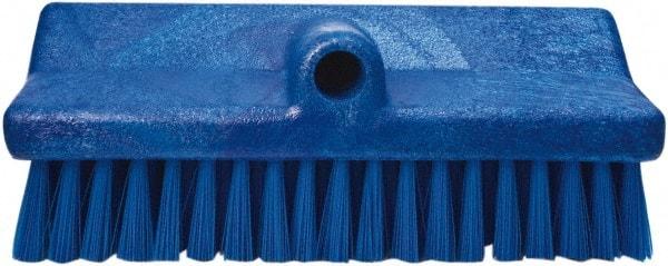 PRO-SOURCE - 1-3/4" Bristle Length, Polypropylene Food Service Brush - 10" Long x 5" Wide Head, 20" OAL, Long Handle, Blue, Foam Block - Best Tool & Supply