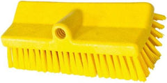 PRO-SOURCE - 1-3/4" Bristle Length, Polypropylene Food Service Brush - 10" Long x 5" Wide Head, 20" OAL, Long Handle, Yellow, Foam Block - Best Tool & Supply