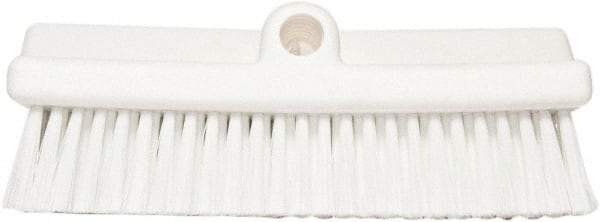 PRO-SOURCE - 1-3/4" Bristle Length, Polypropylene Food Service Brush - 10" Long x 5" Wide Head, 20" OAL, Long Handle, White, Foam Block - Best Tool & Supply