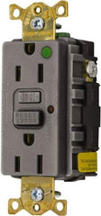 Hubbell Wiring Device-Kellems - 1 Phase, 5-15R NEMA, 125 VAC, 15 Amp, Self Grounding, GFCI Receptacle - 2 Pole, Back and Side Wiring, Hospital Grade - Best Tool & Supply