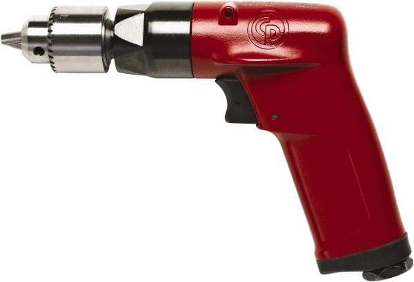 Chicago Pneumatic - 1/4" Keyed Chuck - Pistol Grip Handle, 2,400 RPM, 2.25 LPS, 4.75 CFM, 0.5 hp, 90 psi - Best Tool & Supply