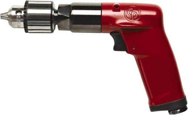 Chicago Pneumatic - 3/8" Keyed Chuck - Pistol Grip Handle, 500 RPM, 2.25 LPS, 4.75 CFM, 0.5 hp, 90 psi - Best Tool & Supply