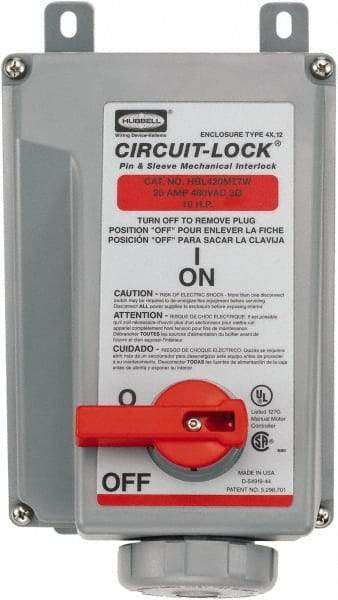 Hubbell Wiring Device-Kellems - 3 Phase, 480 VAC, 20 Amp, 5 hp, Interlock Receptacle - 3 Poles, Watertight, IEC 60309, Red - Best Tool & Supply