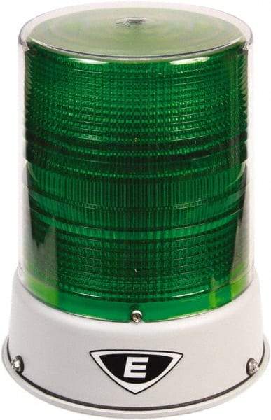 Edwards Signaling - 120 VAC, 4X NEMA Rated, LED, Green, Flashing, Steady Light - 65 Flashes per min, 3/4 Inch Pipe, 8-1/4 Inch Diameter, 7-3/4 Inch High, IP66 Ingress Rating, Pipe Mount - Best Tool & Supply