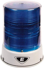 Edwards Signaling - 120 VAC, 4X NEMA Rated, LED, Blue, Flashing, Steady Light - 65 Flashes per min, 3/4 Inch Pipe, 6-1/2 Inch Diameter, 8 Inch High, IP66 Ingress Rating, Pipe Mount - Best Tool & Supply