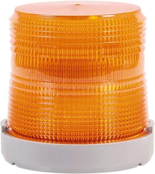 Edwards Signaling - 24 VDC, 4X NEMA Rated, LED, Amber, Flashing, Steady Light - 65 Flashes per min, 1/2 Inch Pipe, 4-9/32 Inch Diameter, 4-7/32 Inch High, Panel Mount, Pipe Mount - Best Tool & Supply