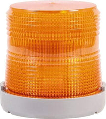 Edwards Signaling - 24 VDC, 4X NEMA Rated, LED, Amber, Flashing, Steady Light - 65 Flashes per min, 1/2 Inch Pipe, 4-9/32 Inch Diameter, 4-7/32 Inch High, Panel Mount, Pipe Mount - Best Tool & Supply