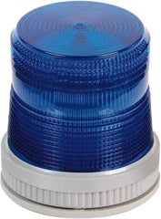 Edwards Signaling - 120 VAC, 4X NEMA Rated, LED, Blue, Flashing, Steady Light - 65 Flashes per min, 3/4 Inch Pipe, 3-3/4 Inch Diameter, 4-3/4 Inch High, Panel Mount, Pipe Mount, Wall Mount - Best Tool & Supply