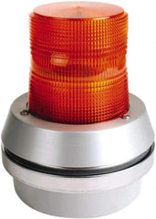 Edwards Signaling - 24 VDC, LED, Amber, Flashing Light - 65 Flashes per min, 1/2 Inch Pipe, 6 Inch Diameter, 7-3/8 Inch High, Box Mount, Pane, Pipe, Surface and Wall Mount - Best Tool & Supply