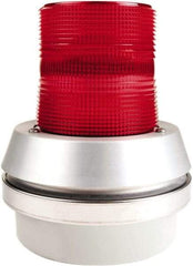 Edwards Signaling - 24 VDC, LED, Red, Flashing Light - 65 Flashes per min, 1/2 Inch Pipe, 6 Inch Diameter, 7-3/8 Inch High, Box Mount, Pane, Pipe, Surface and Wall Mount - Best Tool & Supply