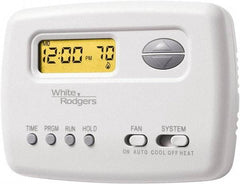 White-Rodgers - 45 to 90°F, 1 Heat, 1 Cool, Digital Programmable Thermostat - 20 to 30 Volts, Horizontal Mount, Manual Switch - Best Tool & Supply