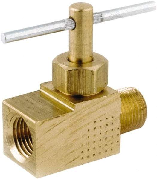 ANDERSON METALS - 1/4" Pipe, Inline Metal Seat Needle Valve - Brass Seal, MIP x FIP Ends, Lead Free Brass Valve, 150 Max psi - Best Tool & Supply