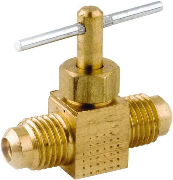 ANDERSON METALS - 3/8 x 3/8" Pipe, Inline Metal Seat Needle Valve - Brass Seal, FL x FL Ends, Lead Free Brass Valve, 150 Max psi - Best Tool & Supply