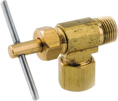 ANDERSON METALS - 3/8 x 1/4" Pipe, Angled Metal Seat Needle Valve - Brass Seal, Compression x MIP Ends, Lead Free Brass Valve, 150 Max psi - Best Tool & Supply