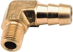 ANDERSON METALS - 1/2 NPT Thread Hose Barb x Male NPT 90° Elbow - 3/8" ID Hose, Lead Free Brass - Best Tool & Supply