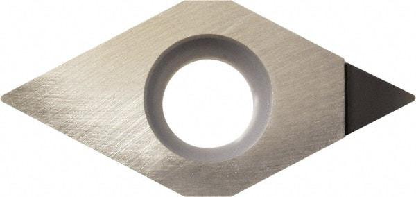 Kyocera - DCMT32.50.5 Grade KPD001 Polycrystalline Diamond (PCD) Turning Insert - Uncoated, 55° Diamond, 3/8" Inscr Circle, 5/32" Thick, 0.008" Corner Radius - Best Tool & Supply