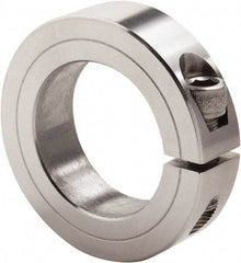 Climax Metal Products - 3-3/16" Bore, Stainless Steel, One Piece Clamp Collar - 4-1/2" Outside Diam, 7/8" Wide - Best Tool & Supply