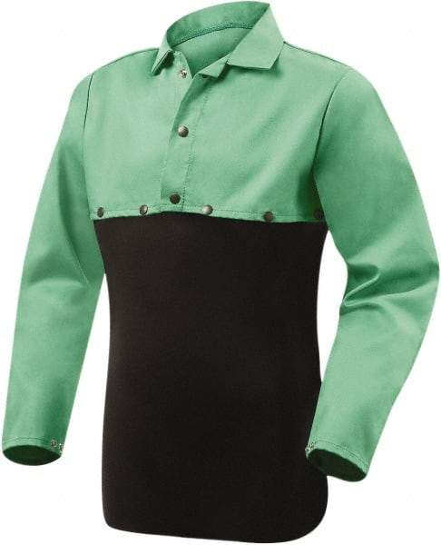 Steiner - Size M, Flame Resistant, Cape Sleeves - Cotton, 9 oz, Green - Best Tool & Supply