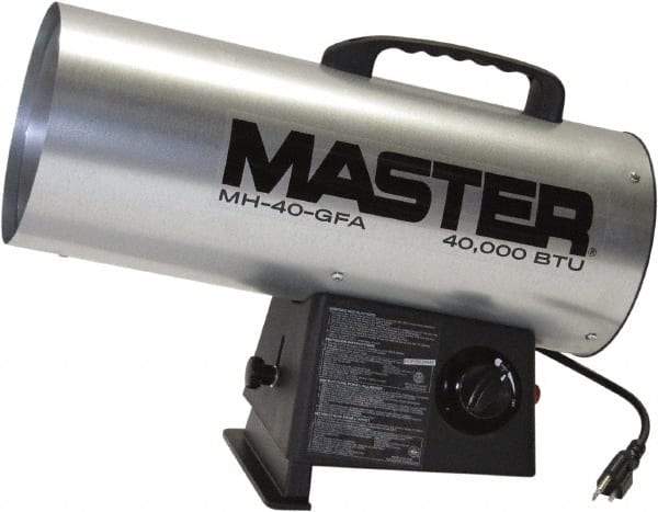 Master - 40,000 BTU Rating, Propane Forced Air Heater - 1,000 Sq Ft Max Heating Area, 20 Lb Capacity, Fuel with Kerosene, Diesel & Fuel Oil - Best Tool & Supply