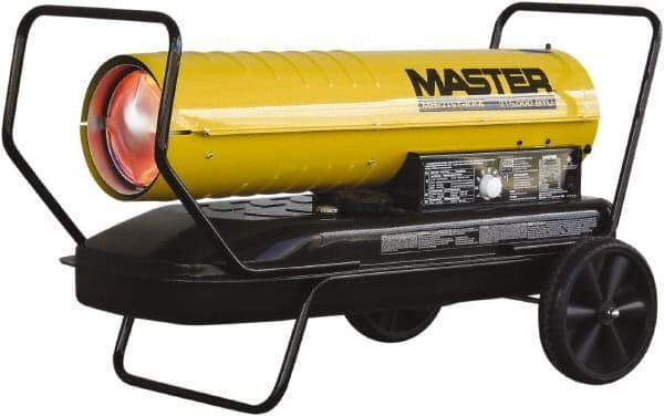 Master - 215,000 BTU Rating, Multi-Fuel Forced Air Heater - 5,375 Sq Ft Max Heating Area, 13 Gal Capacity, Fuel with Kerosene, Diesel & Fuel Oil - Best Tool & Supply