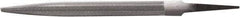 Nicholson - 8" Standard Precision Swiss Pattern Half Round File - Double Cut, 47/64" Width Diam x 3/16" Thick, With Tang - Best Tool & Supply