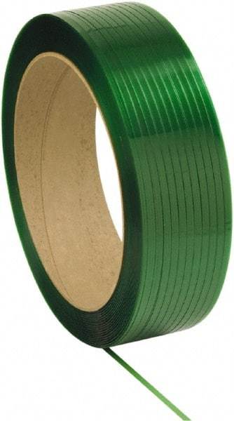 Made in USA - 10,500' Long x 1/2" Wide, Waxed Polyester Strapping - 500 Lb Capacity, 0.018" Thick - Best Tool & Supply