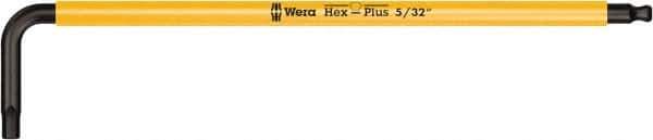 Wera - 5/32" Hex, Long Arm, Hex Key - 5-3/8" OAL, Cast Steel, Inch System of Measurement - Best Tool & Supply