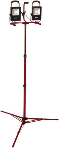 Bayco - 20 Watt, Electric, LED Portable Tripod Work Light - 6' Cord, 2 Heads, 4,400 Lumens, Aluminum, 82-1/2" Long x 18.4" Wide x 7.3" High - Best Tool & Supply