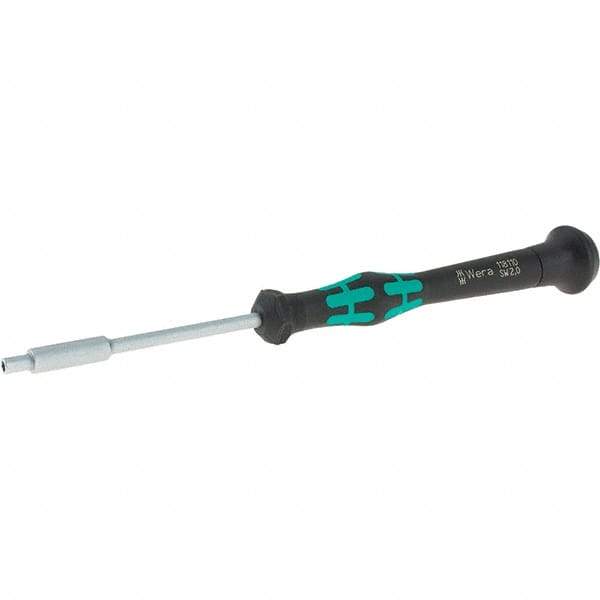 Wera - 2mm Solid Shaft Precision Nutdriver - Cushion Grip Handle, 6-1/4" OAL - Best Tool & Supply