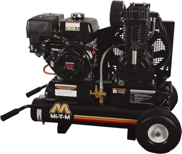 MI-T-M - 9.0 hp, 17.2 CFM, 175 Max psi, Two Stage Portable Fuel Air Compressor - Honda GX270 OHV Engine - Best Tool & Supply