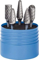 SGS Pro - 5 Piece, 1/4" Shank Burr Set - Tungsten Carbide, Multiple Head Shape - Best Tool & Supply