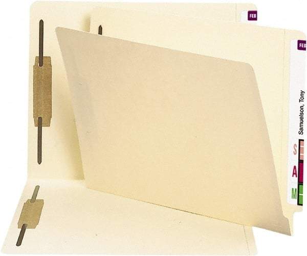 SMEAD - 8-1/2 x 11", Letter Size, Manila, File Folders with End Tab - 11 Point Stock, Straight Tab Cut Location - Best Tool & Supply