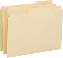 SMEAD - 8-1/2 x 11", Letter Size, Manila, File Folders with Top Tab - 14 Point Stock, 1/3 Tab Cut Location - Best Tool & Supply