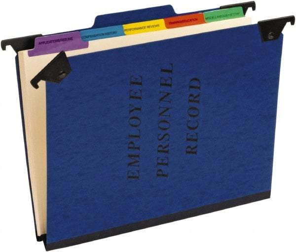 Pendaflex - 8-1/2 x 11", Letter Size, Blue, File Folders with Top Tab - 20 Point Stock, 1/3 Tab Cut Location - Best Tool & Supply