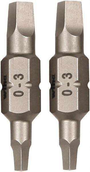 Wiha - 6mm Drive, #0 Square x #3 Square Screwdriver Bit - 75mm OAL - Best Tool & Supply