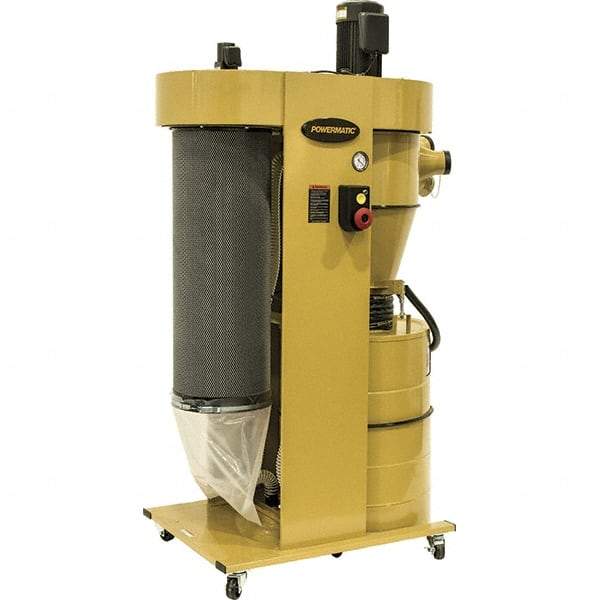 Powermatic - 0.3µm, 230 Volt Portable Dust Collector with Filter - 54-1/2" Long x 85-1/4" High, 8 CFM Air Flow - Best Tool & Supply