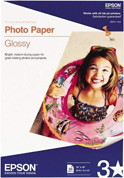 Epson - 13" x 19" White Photo Paper - Use with Inkjet Printers - Best Tool & Supply