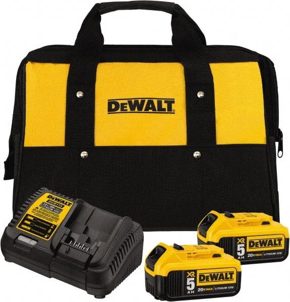 DeWALT - 20 Volt, 2 Battery Lithium-Ion Power Tool Charger - 1 hr to Charge, AC Wall Outlet Power Source, Batteries Included - Best Tool & Supply