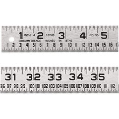 Lufkin - 4' x 1-1/4" Silver Steel Blade Tape Measure - 1/16" Graduation, Inch Graduation Style, Silver Steel Case - Best Tool & Supply