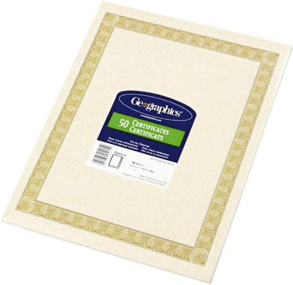 Geographic - 50 Sheet, 8-1/2 x 11", Certificate - Natural - Best Tool & Supply