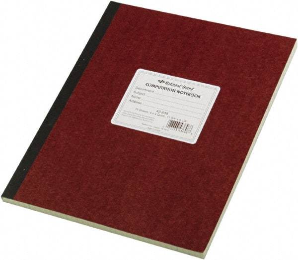 National Brand - 75 Sheet, 9-1/4 x 11-3/4", Quadrille Computation Book - Brown - Best Tool & Supply