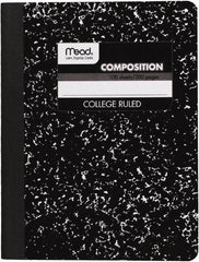 Mead - 100 Sheet, 9-3/4 x 7-1/2", College Ruled Composition Book - Black - Best Tool & Supply