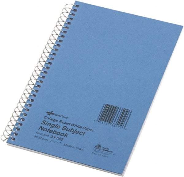 National Brand - 80 Sheet, 8-3/4 x 10", College Ruled Check Register Accounting System - Blue - Best Tool & Supply