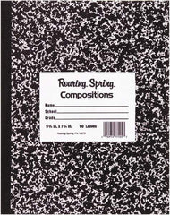 Roaring Spring - 36 Sheet, 8-1/2 x 7", Wide Ruled Composition Book - Black - Best Tool & Supply