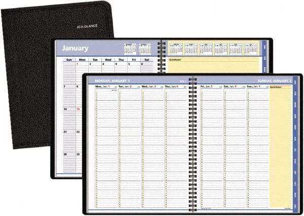 AT-A-GLANCE - 32 Sheet, 8-1/4 x 10-7/8", Weekly/Monthly Planner - Black - Best Tool & Supply