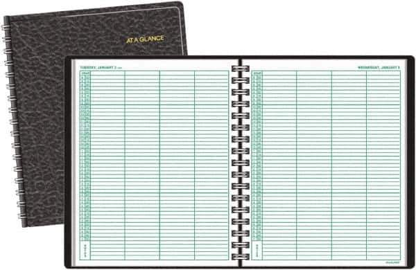 AT-A-GLANCE - 365 Sheet, 8 x 10-7/8", Group Daily Appointment Book - Black - Best Tool & Supply