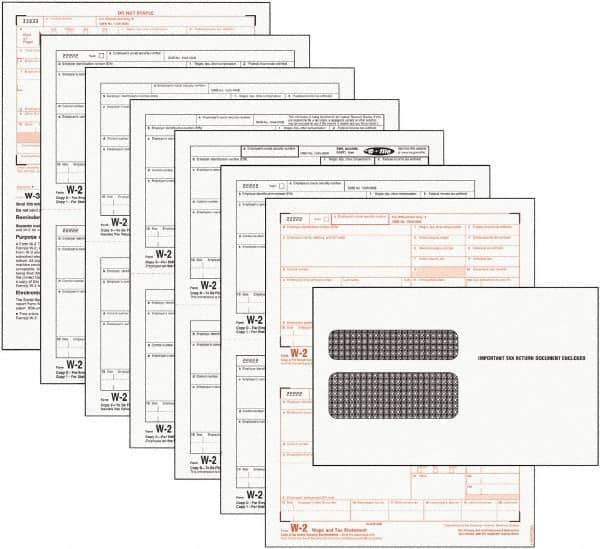 TOPS - 24 Sheet, 5-1/2 x 8-1/2", Tax Form/Envelope Kit - White - Best Tool & Supply