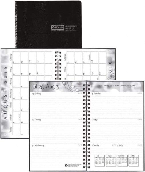 House of Doolittle - 32 Sheet, 5 x 8", Weekly/Monthly Planner - Black - Best Tool & Supply